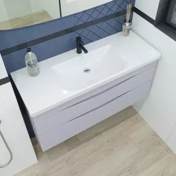 Тумба с раковиной подвесная Caprigo Lento 120 серый матовый