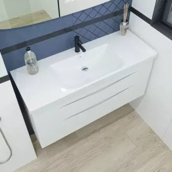 Тумба с раковиной подвесная Caprigo Lento 120 белый матовый