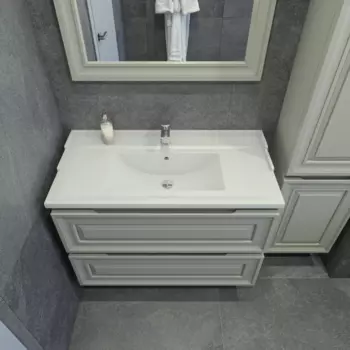 Тумба с раковиной подвесная Caprigo Ponza 90 серый матовый