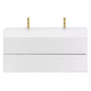 Тумба с раковиной подвесная Cezares Molveno 46 120х50 белая, Bianco Ghiaccio