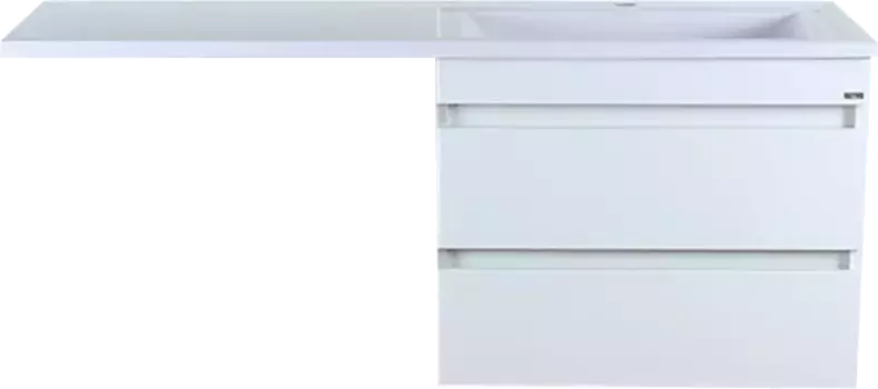 Тумба с раковиной подвесная Misty Фостер 55 R под стиральную машину, с ящиками белый