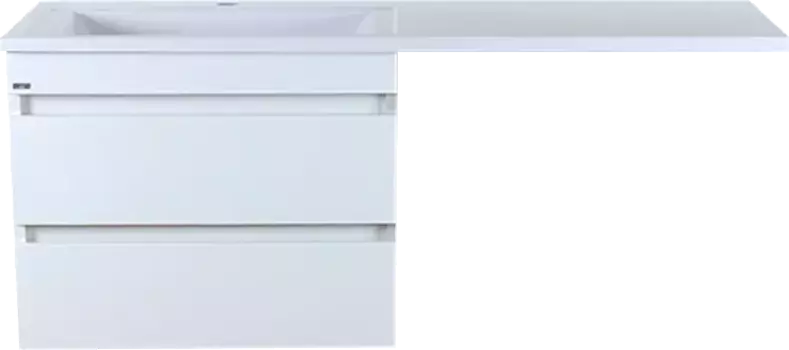 Тумба с раковиной подвесная Misty Фостер 55 L под стиральную машину, с ящиками белый