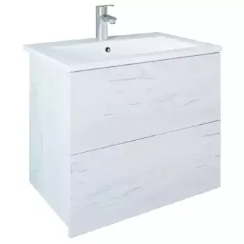 Тумба с раковиной подвесная Sanflor Чикаго 65 белый, светлое дерево, дуб крафт белый