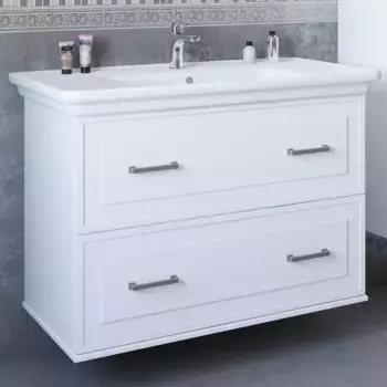 Тумба с раковиной подвесная Sanflor Модена 105 белая