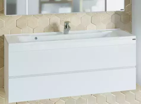 Тумба с раковиной подвесная Санта Марс 120 белый