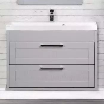 Тумба с раковиной подвесная ValenHouse Эйвори 80 серая