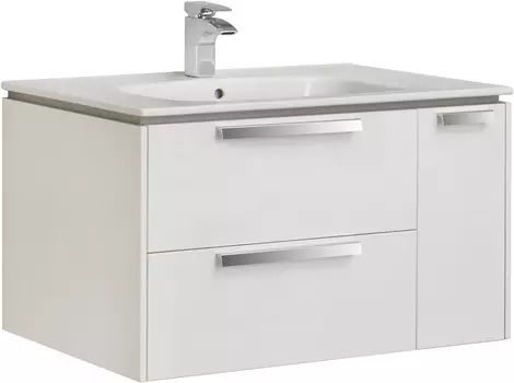 Тумба с раковиной Roca Lago 80 белый глянец