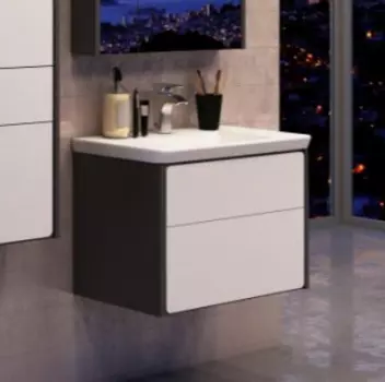 Тумба с раковиной Roca Ronda 60 белый глянец, антрацит