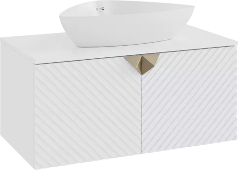 Тумба с раковиной Runo Андорра 85 белая матовая, белый глянец, раковина Terzo 60