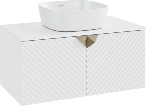 Тумба с раковиной Runo Андорра 85 белая матовая, белый глянец, раковина Bella 40