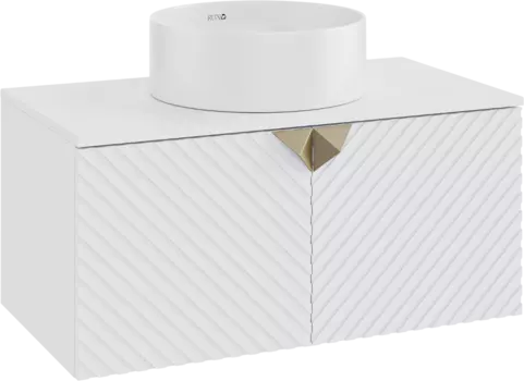 Тумба с раковиной Runo Андорра 85 белая матовая, белый глянец, раковина Palla 40