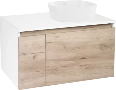 Тумба с раковиной Runo Бари 80 крафтовый дуб, раковина Bella 40