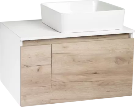 Тумба с раковиной Runo Бари 80 крафтовый дуб, раковина Tre 50