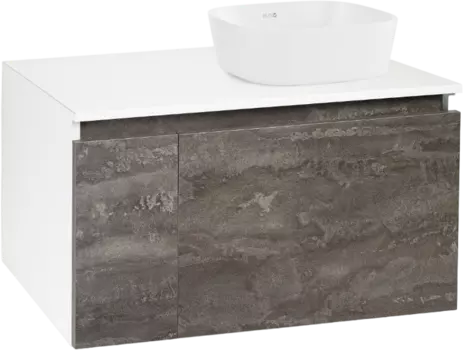 Тумба с раковиной Runo Бари 80 железный камень, раковина Bella 40