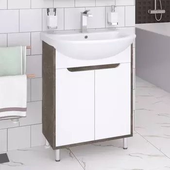 Тумба с раковиной Runo Эко 50 железный камень