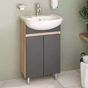 Тумба с раковиной Runo Лада 50 графит