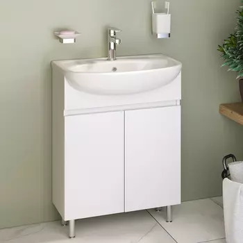 Тумба с раковиной Runo Лада 60 белая