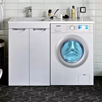 Тумба с раковиной Runo Лира 60, R, под стиральную машину, раковина лайт