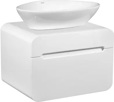 Тумба с раковиной Runo Ницца 60 белая, раковина Terzo 60