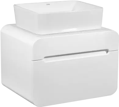 Тумба с раковиной Runo Ницца 60 белая, раковина Tre 50