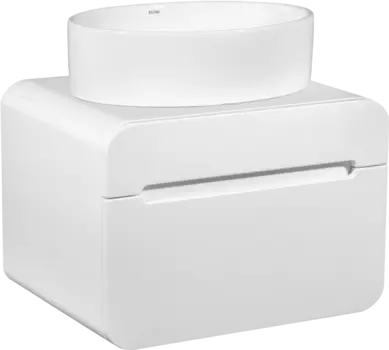 Тумба с раковиной Runo Ницца 60 белая, раковина Ovale 50