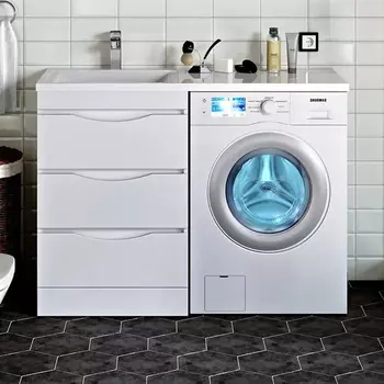 Тумба с раковиной Runo Орион 60, R, под стиральную машину, раковины лайт