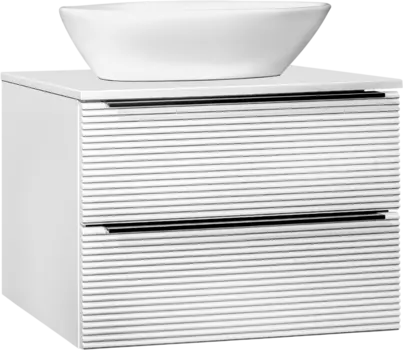 Тумба с раковиной Runo Орлеан 70 белая матовая, белый глянец, раковина Terzo 60