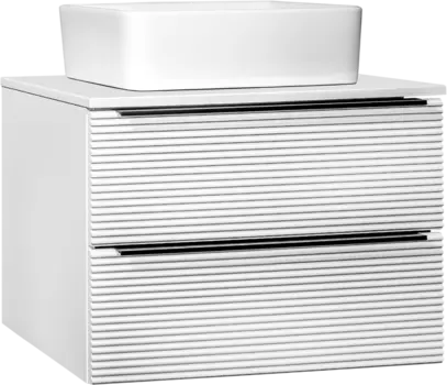 Тумба с раковиной Runo Орлеан 70 белая матовая, белый глянец, раковина Tre 50