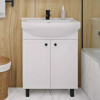 Тумба с раковиной Runo Римини 65 белая