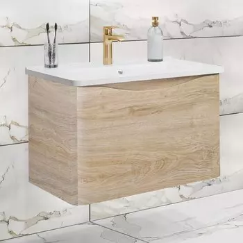 Тумба с раковиной Runo Тоскана 60 светлое дерево