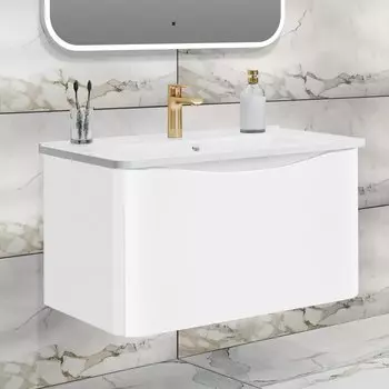 Тумба с раковиной Runo Тоскана 80 белая