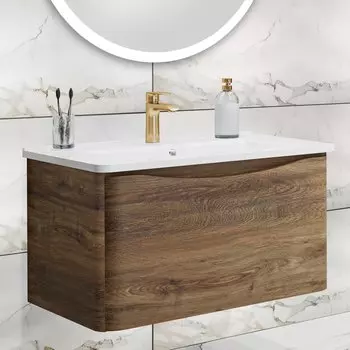 Тумба с раковиной Runo Тоскана 80 течноее дерево