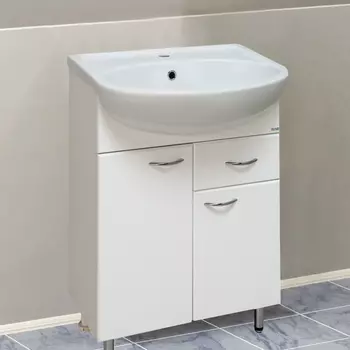 Тумба с раковиной Runo Уют 60 с 1 ящиком