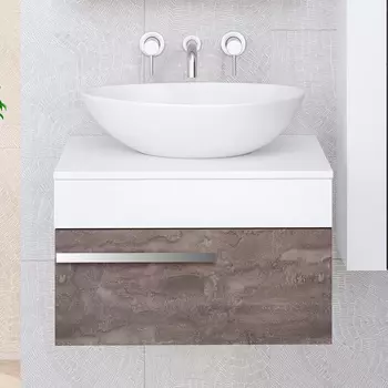 Тумба с раковиной Runo Вудлайн 65 железный камень