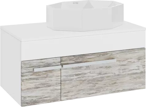 Тумба с раковиной Runo Вудлайн 85 подвесная, скандинавский дуб, раковина Cristallo 50