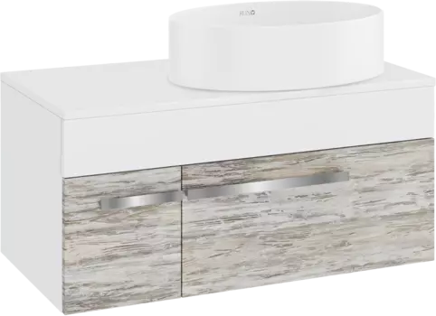 Тумба с раковиной Runo Вудлайн 85 подвесная, скандинавский дуб, раковина Ovale 50