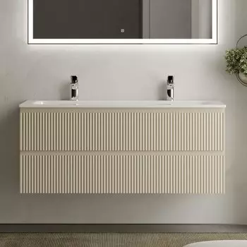 Тумба с раковиной Sancos Snob R 120 см, beige soft, раковина CN7016