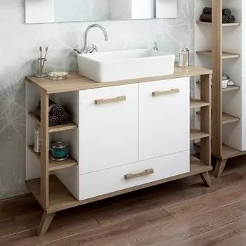 Тумба с раковиной Sanflor Ингрид 120 белый (С12472)