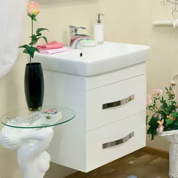 Тумба с раковиной подвесная Sanflor Одри 60 белый