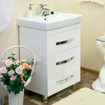 Тумба с раковиной напольная Sanflor Одри 70 белая