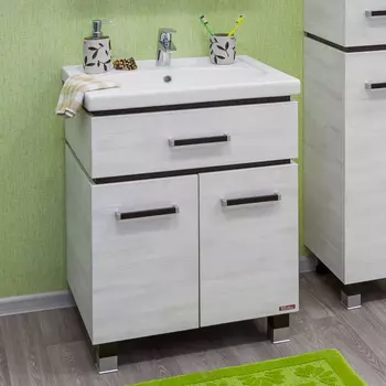 Тумба с раковиной Sanflor Техас 70 темное дерево, венге, северное дерево светлое