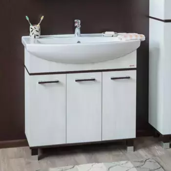 Тумба с раковиной Sanflor Толедо 85 темное дерево, венге, северное дерево светлое