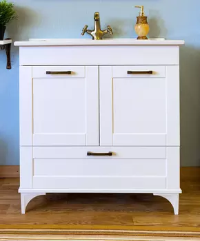 Тумба с раковиной напольная Sanflor Ванесса 75 белая