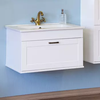 Тумба с раковиной подвесная Sanflor Ванесса 75 белая