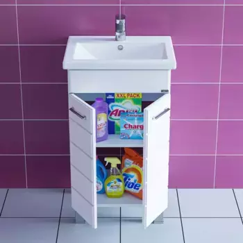 Тумба с раковиной СанТа Омега 50 белый