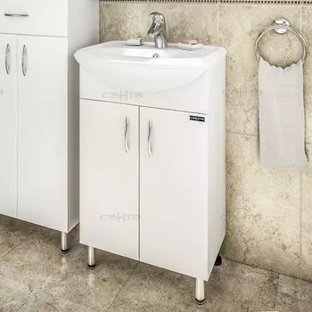 Тумба с раковиной СанТа Сити 50 белая