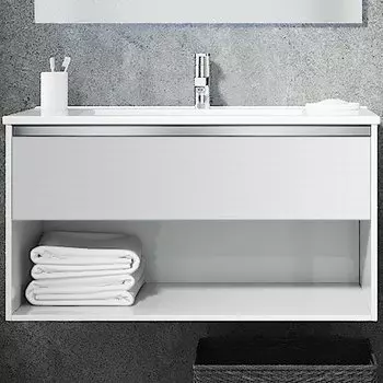 Тумба с раковиной Sanvit Контур 70 белый глянец