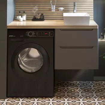 Тумба с раковиной STWORKI Берген 60 серая со светлой столешницей 122, раковина Bocchi Vessel 1173-061-0125