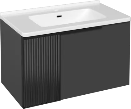 Тумба с раковиной STWORKI Готланд 80 антрацит матовый