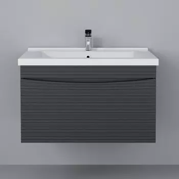 Тумба с раковиной STWORKI Хедмарк 80 антрацит